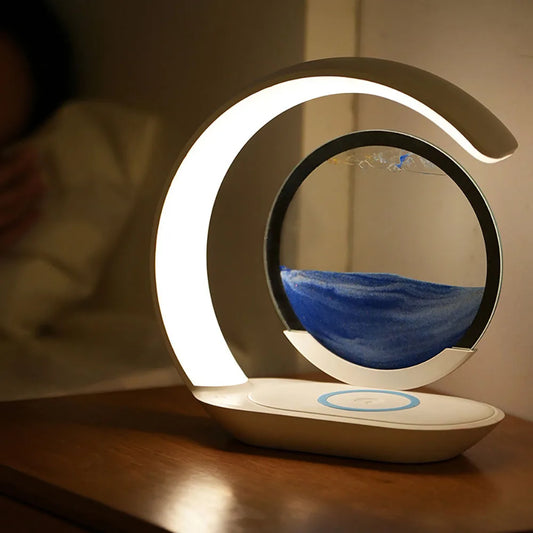 Zen Hourglass Lamp + Wireless Charging