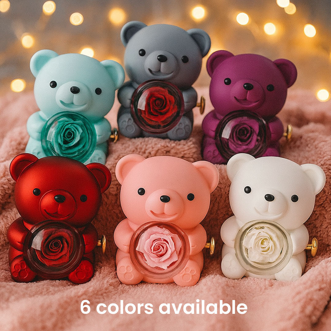 Teddy Bear with Rose & Necklace