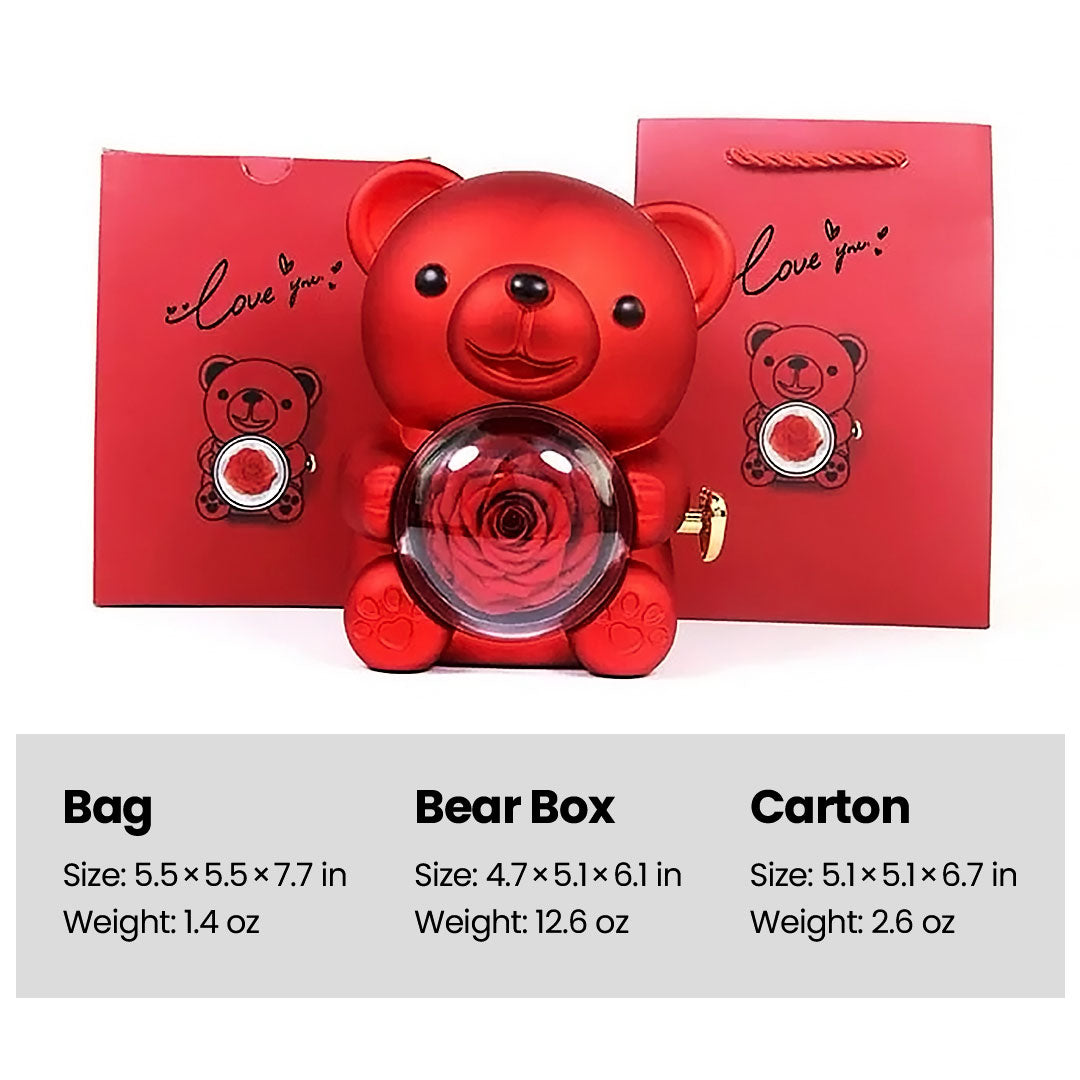 Teddy Bear with Rose & Necklace