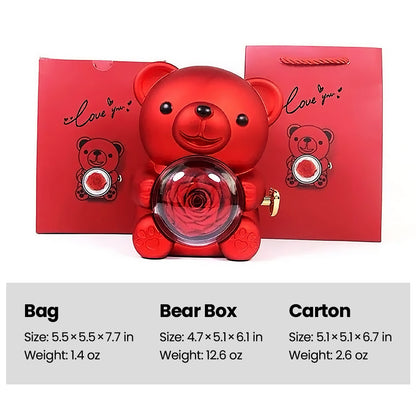 Teddy Bear with Rose & Necklace