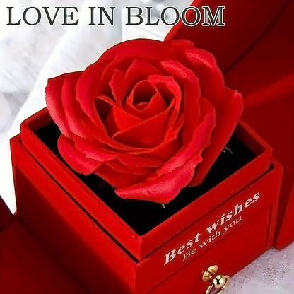 Eternal Rose Gift Box with Heart Necklace