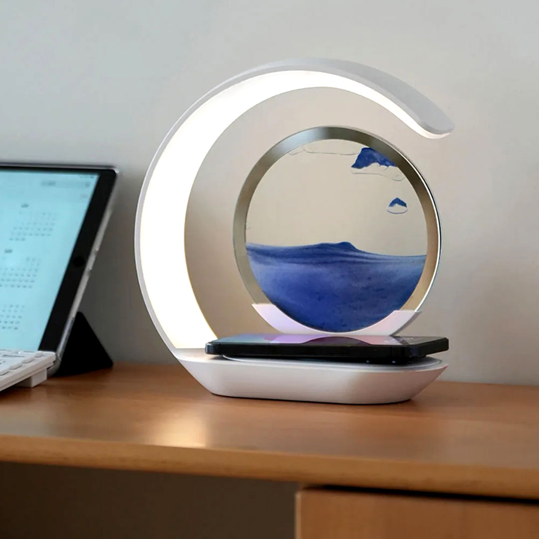 Zen Hourglass Lamp + Wireless Charging