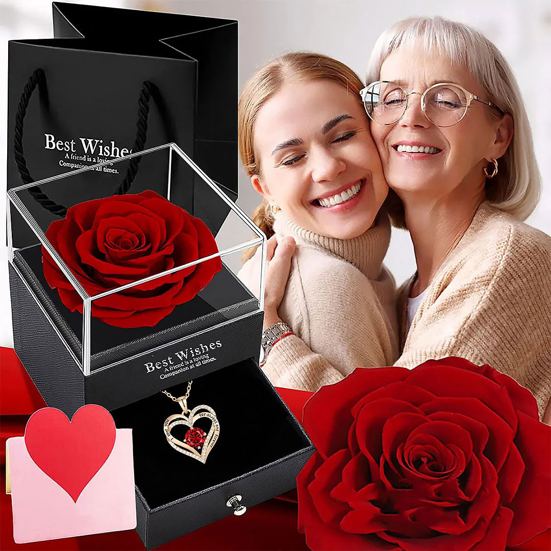 Rose Box Heart Necklace